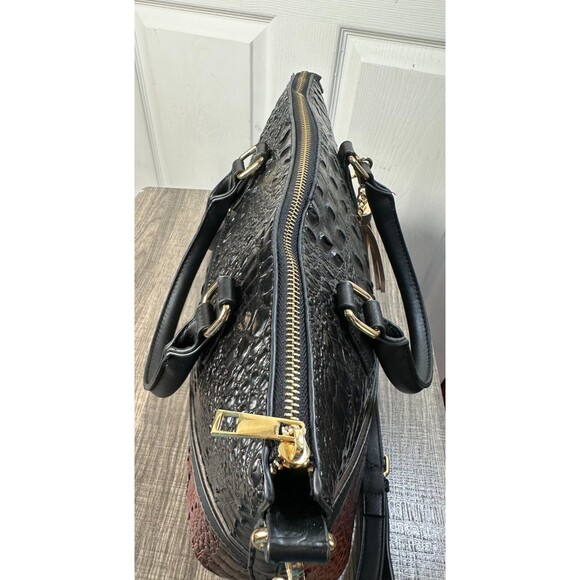 Mia Collection Autumn Tote & Wristlet Set Croco Black Crossbody or Satchel - Picture 10 of 16